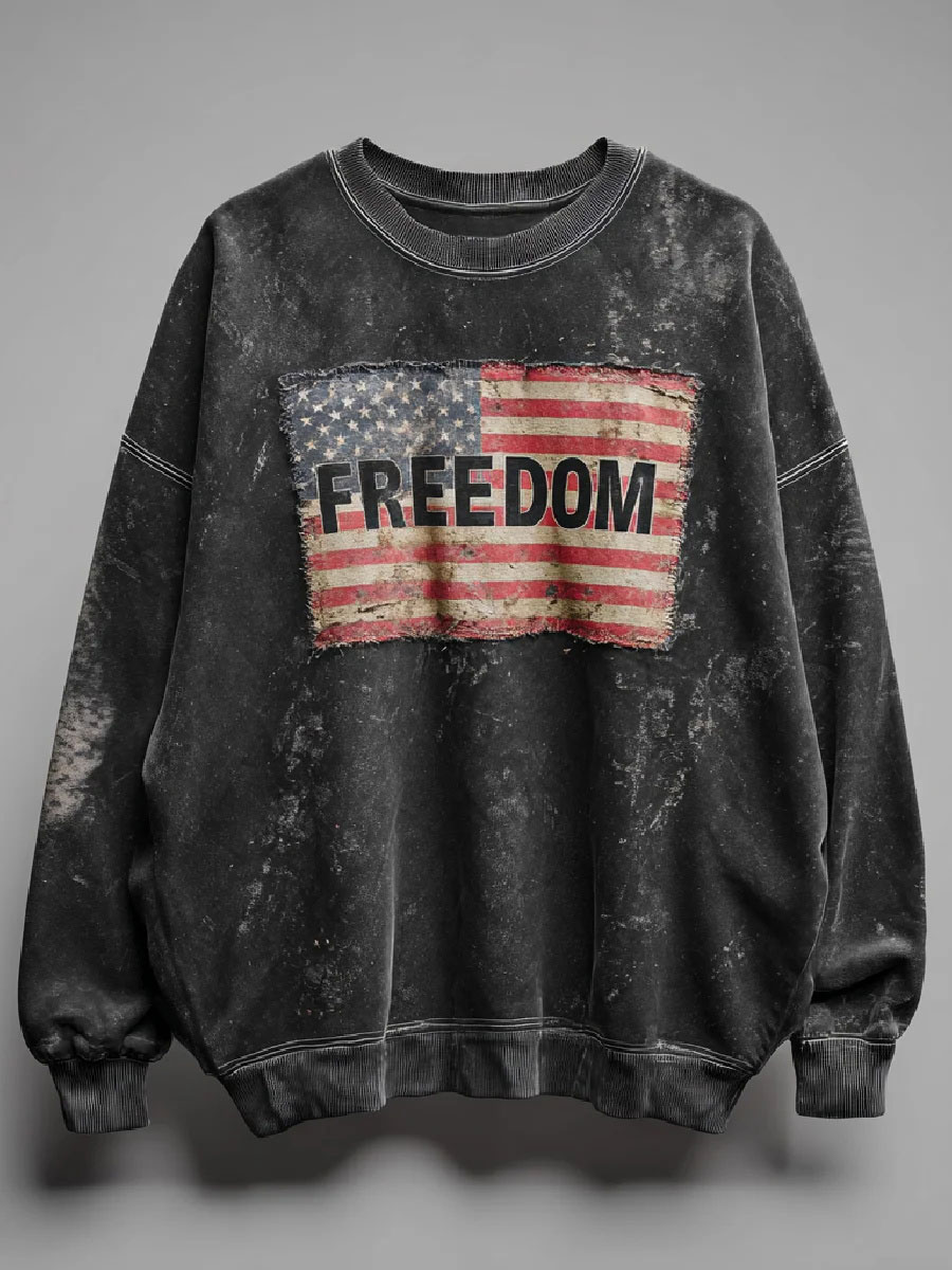 Men's Freedom Printed Casual Sweatshirt