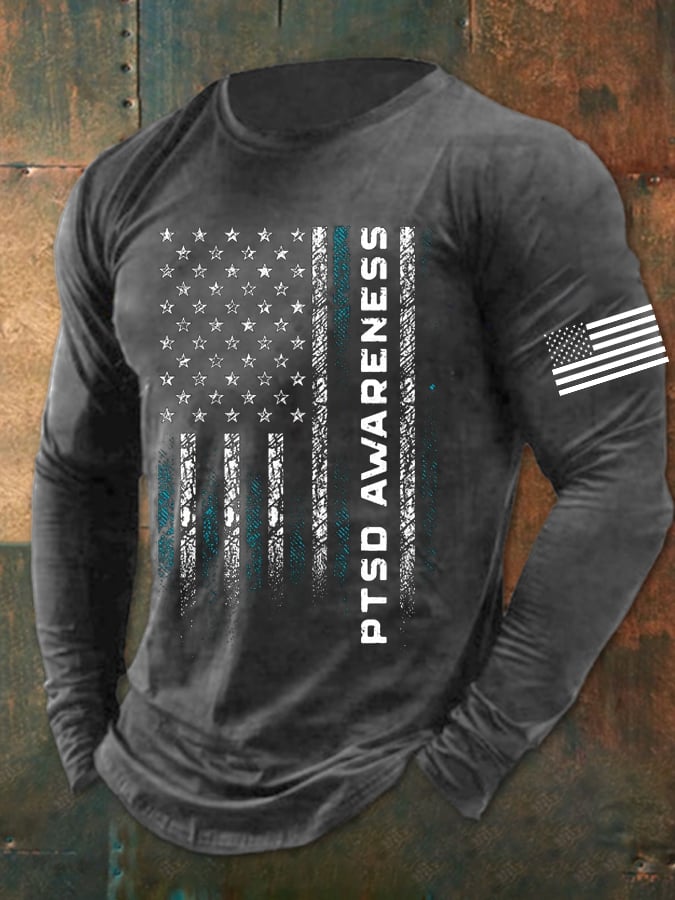 Men's PTSD Awareness Flag T-Shirt