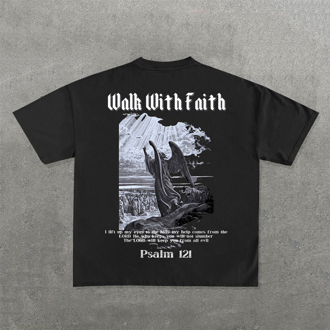 Walk With Faith Psalm 121 Print Short Sleeve T-Shirt