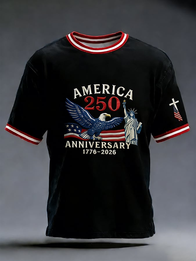 Men's 250th Anniversary of the United States Faith Print Short Sleeve T-shirt