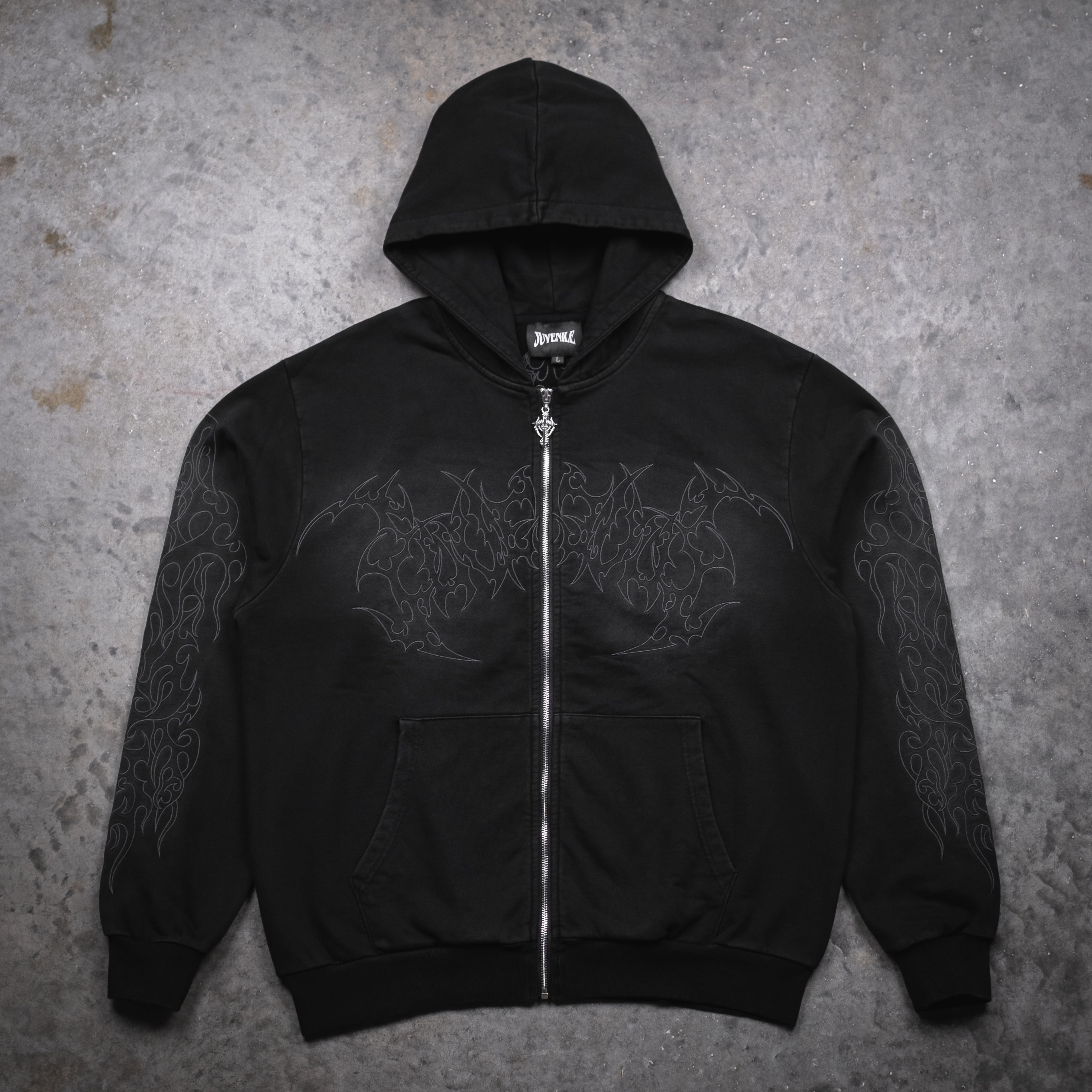 BLACK INFERNO ZIP UP HOODIE
