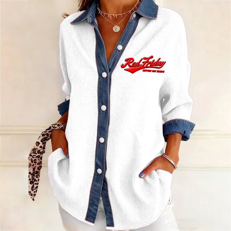 Women's Red Friday Faith Printed Casual Shirt