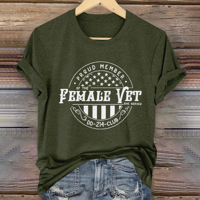 Women's Proud Female Veteran Casual T-Shirt