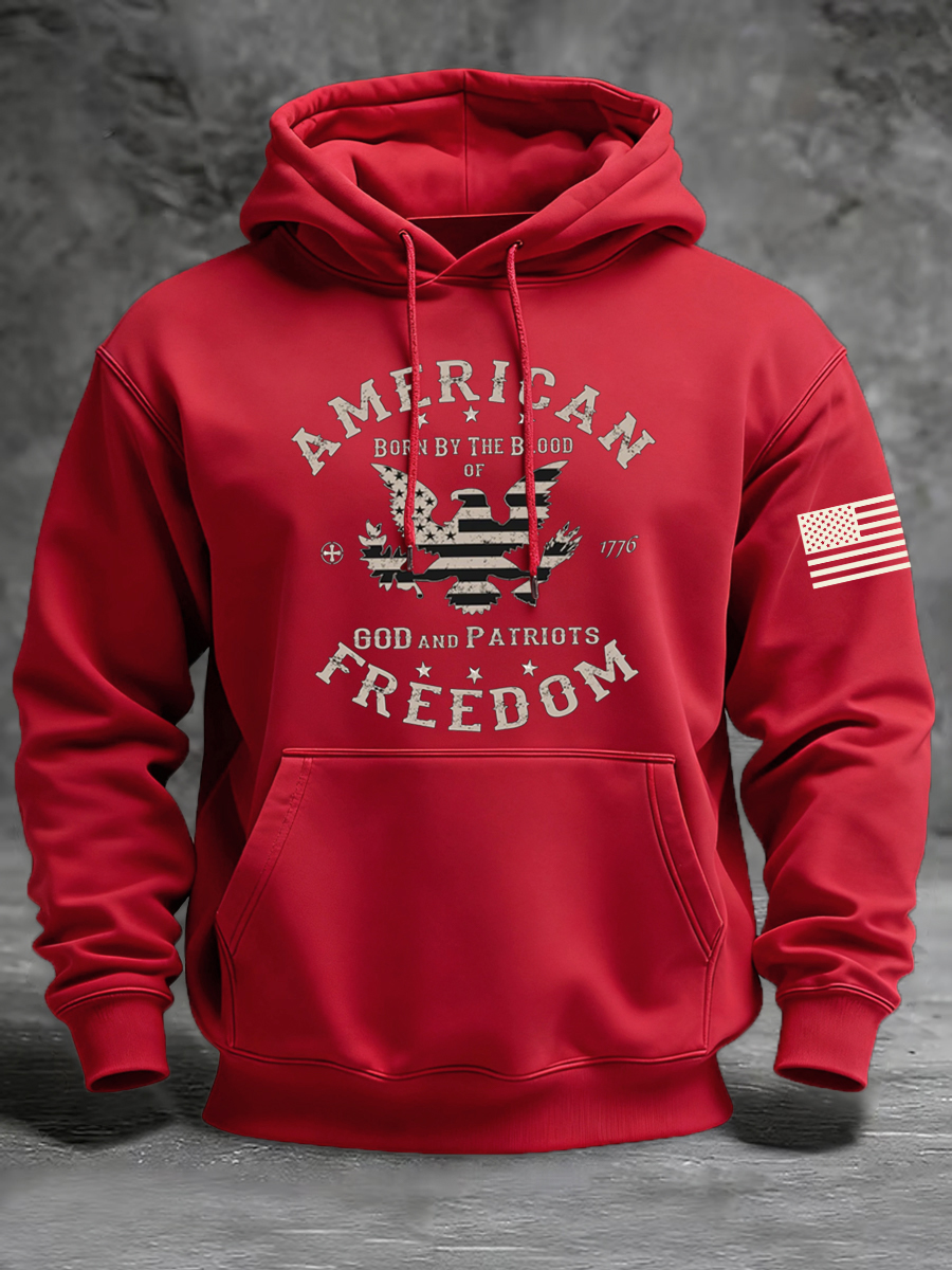 Men's Freedom Born By The Blood Eagle Patriotic Hoodie