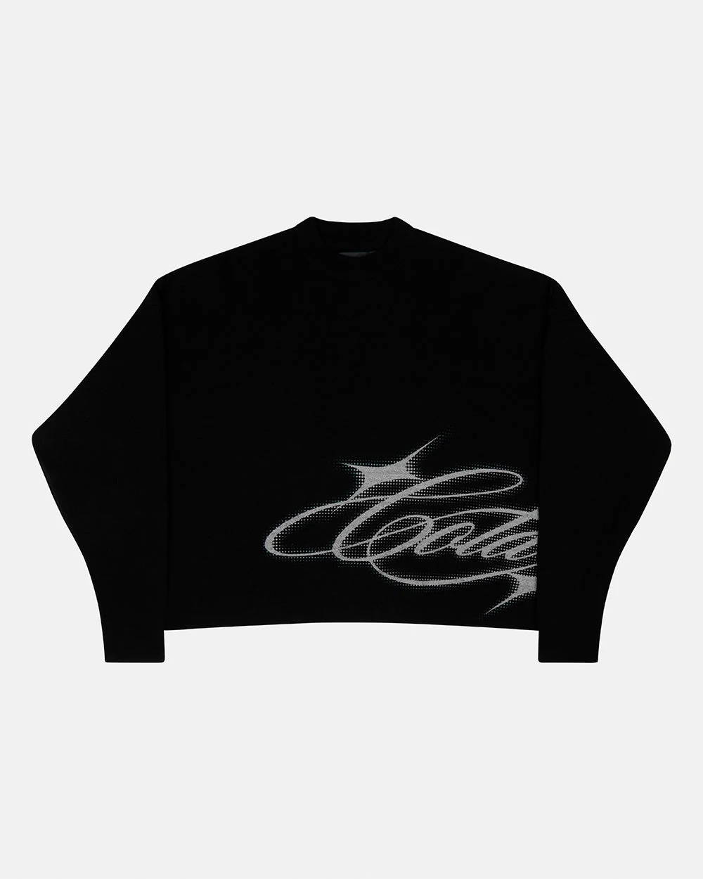 SPARKLY SCRIPT KNIT BLACK