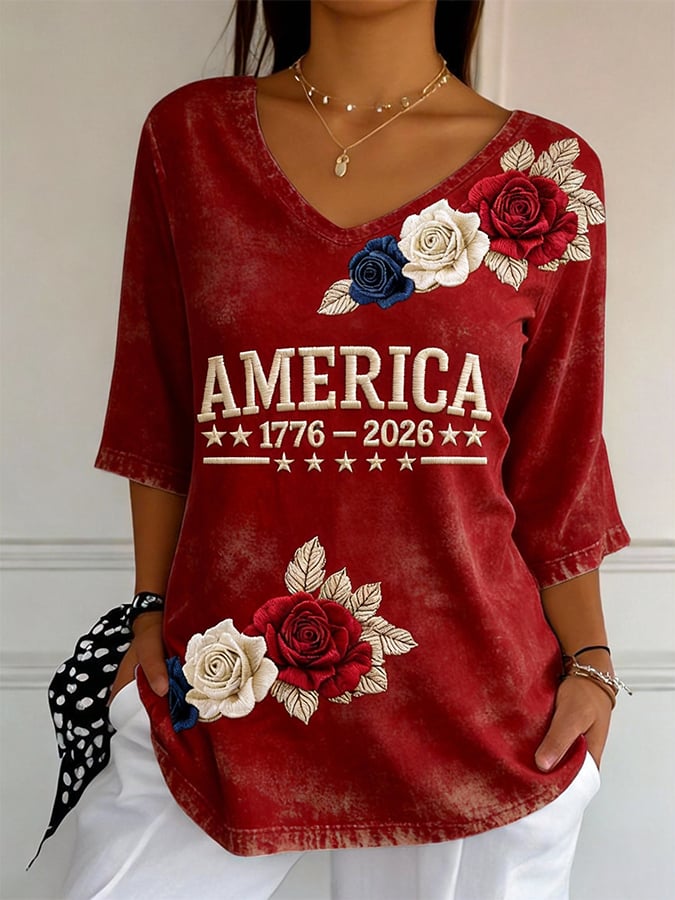 Women's American 250th Anniversary Five-Sleeve Top