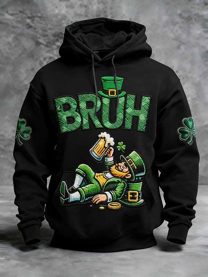 Men's Winter St. Patrick's Day Printed Hoodie