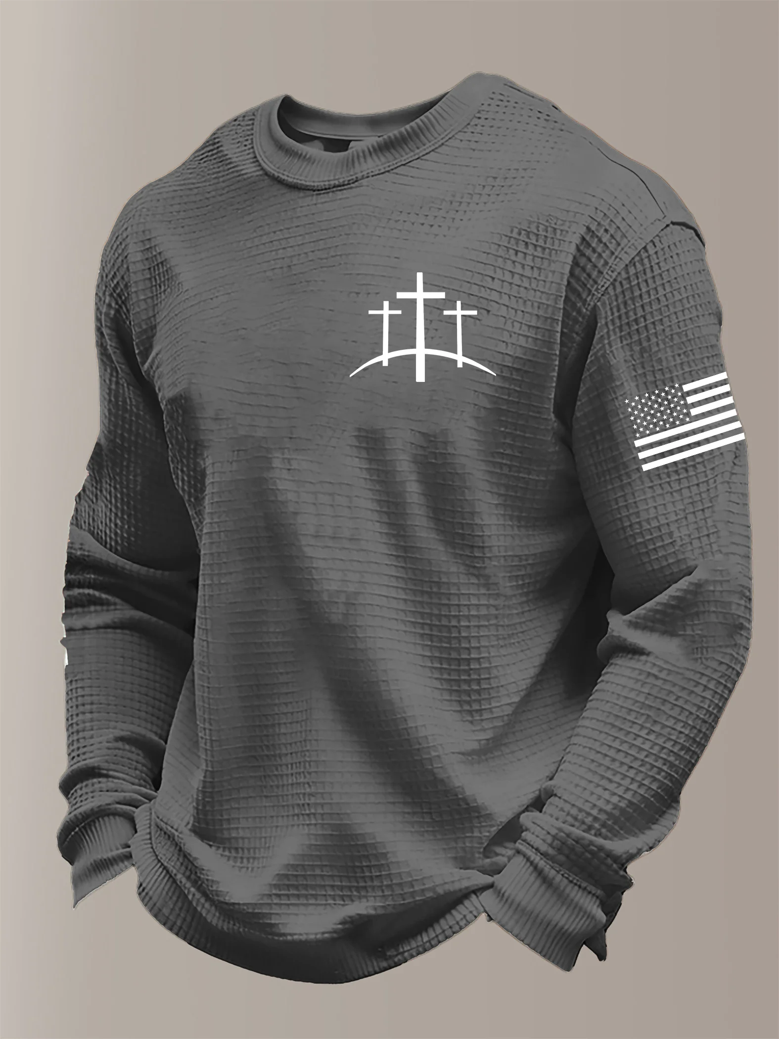 Men's Faith Print Waffle T-Shirt-Fast Shipping