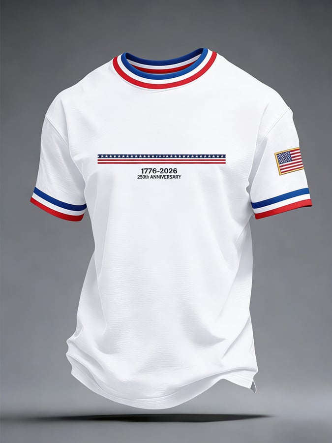 Men's 250th Anniversary of the United States Printed Short-Sleeve T-Shirt