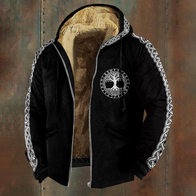 Men's Viking Life Of Tree Celtic Knot Pattern Zipper Jacket