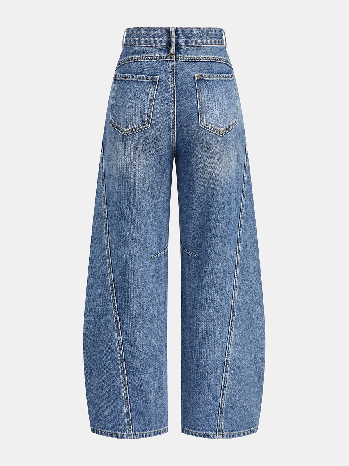 Denim Curved-Leg Jeans