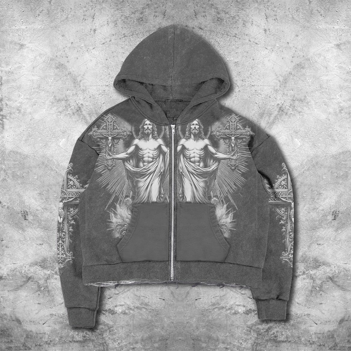 Jesus Casual Streetwear Zip-Up Hoodie