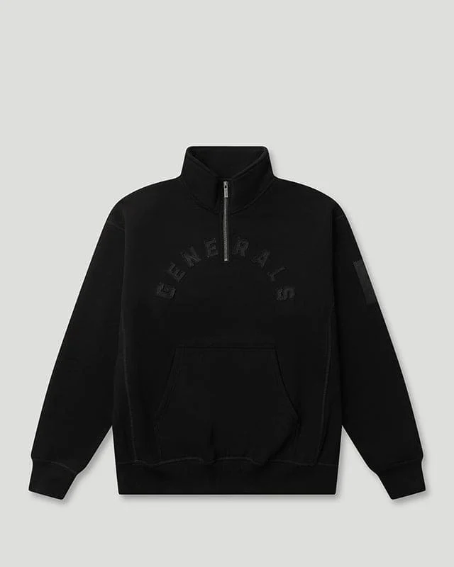 Generals Oversized Qtr Zip Jet Black
