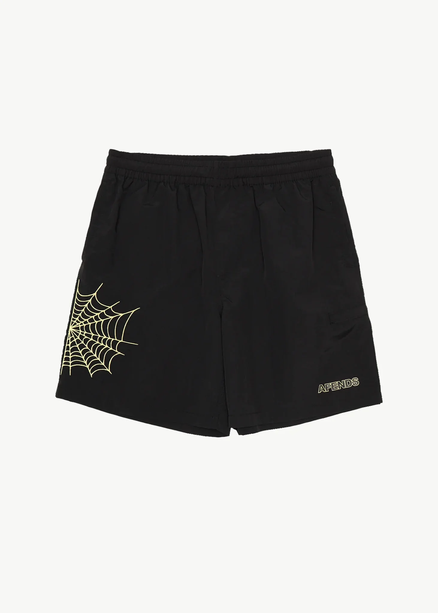 AFENDS Mens Webhead - Baywatch Swim Short 18" - Black