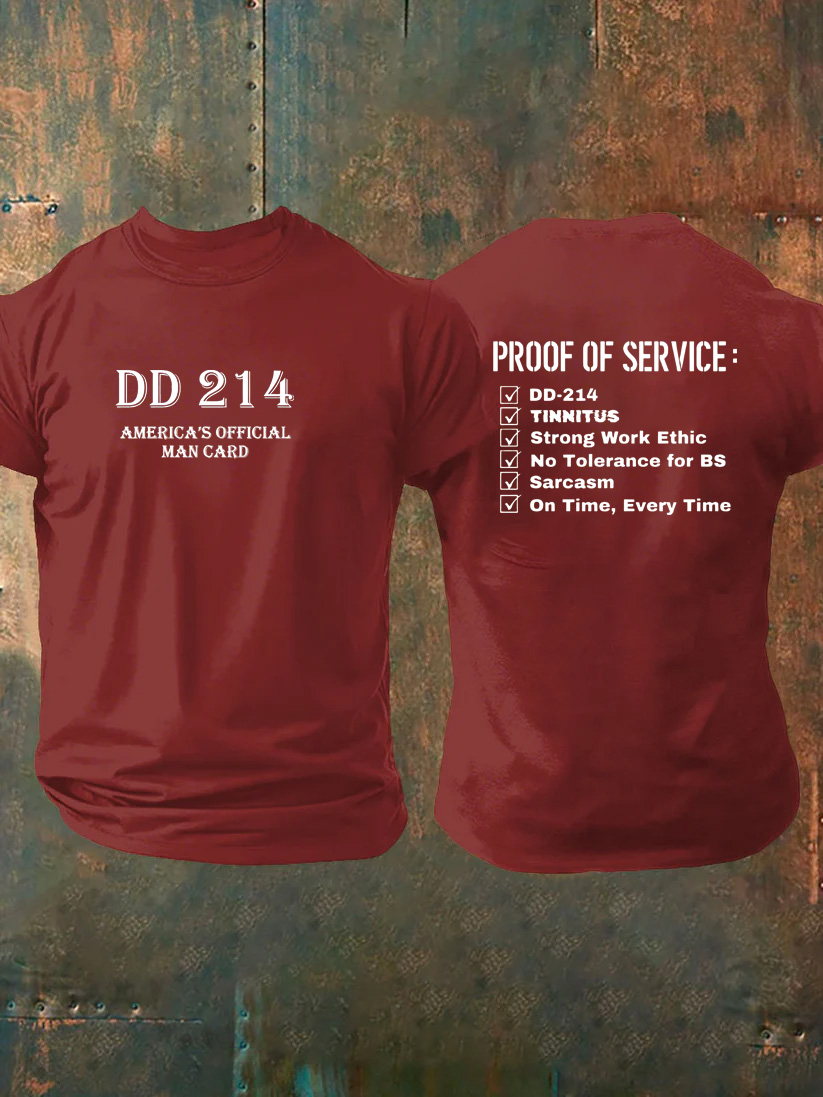 DD214 Proof Of Service Pattern100% Cotton T-Shirt