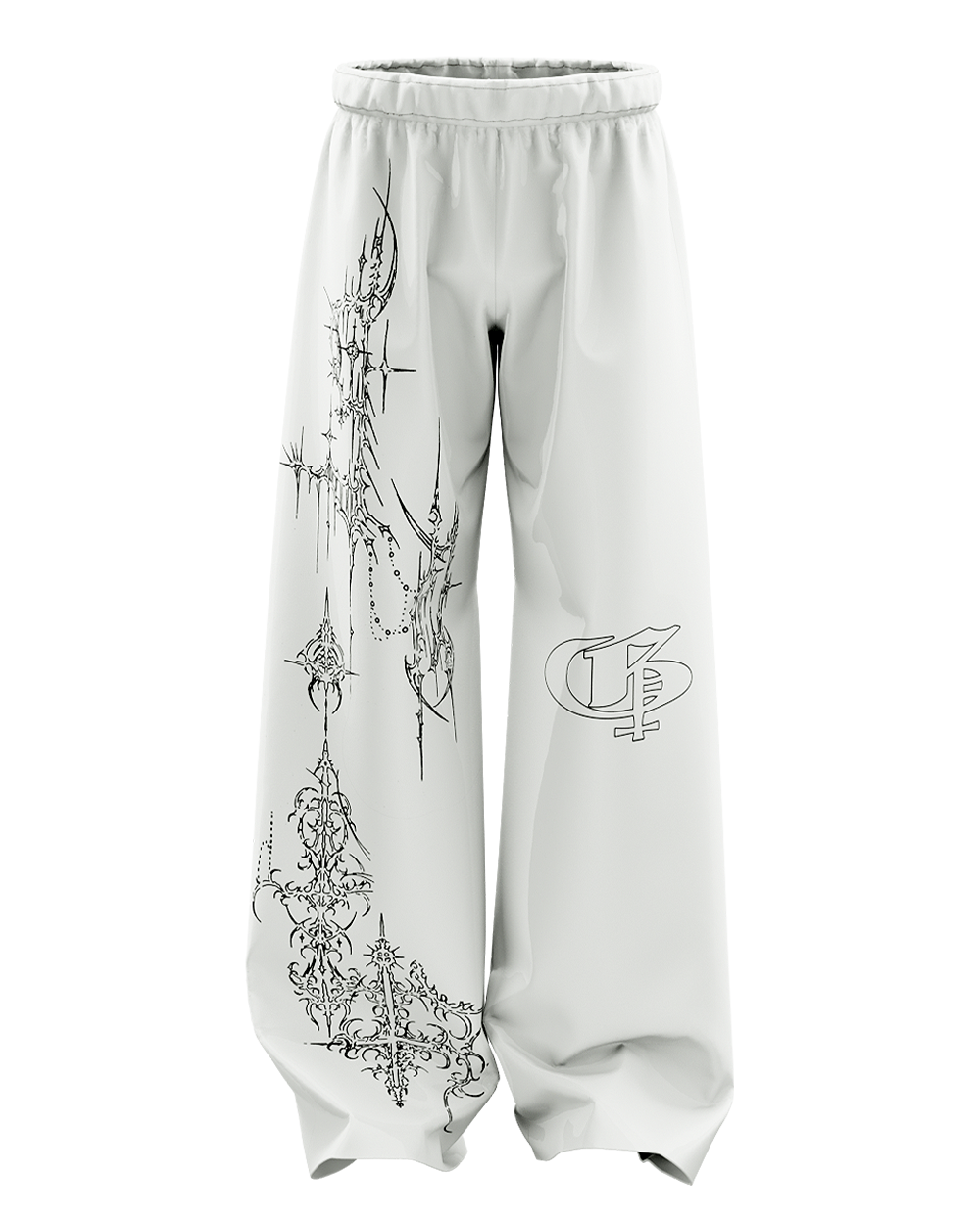 White Dawn Unisex Straight Fit Baggy Pants