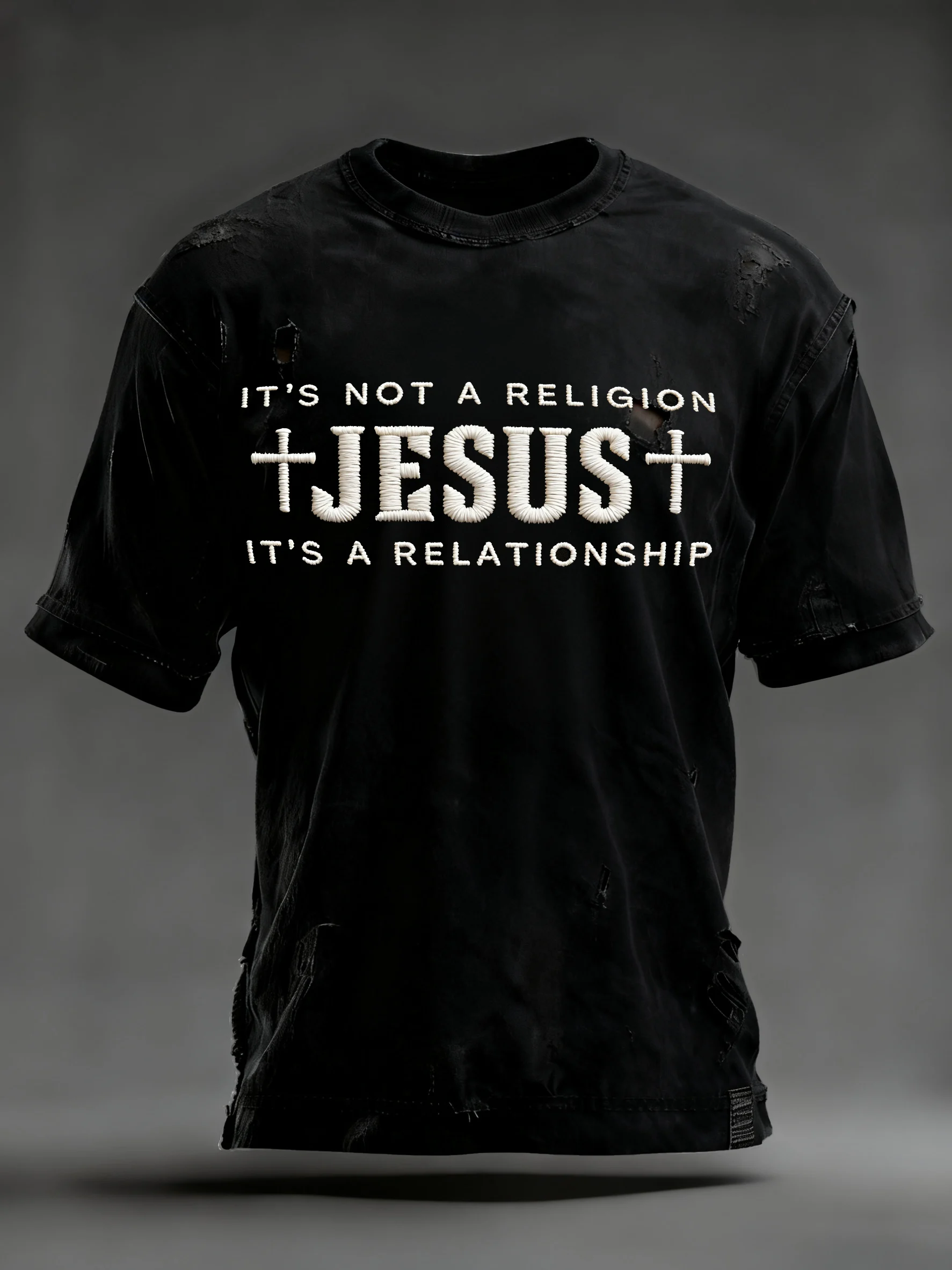 Men's Black Power Print T-shirt-Fast Shipping