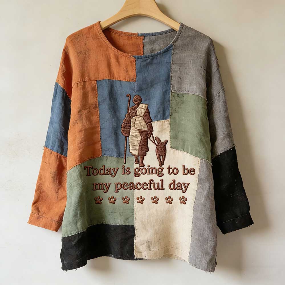 Today Is Going To Be My Peaceful Day Patchwork Cozy Tunic