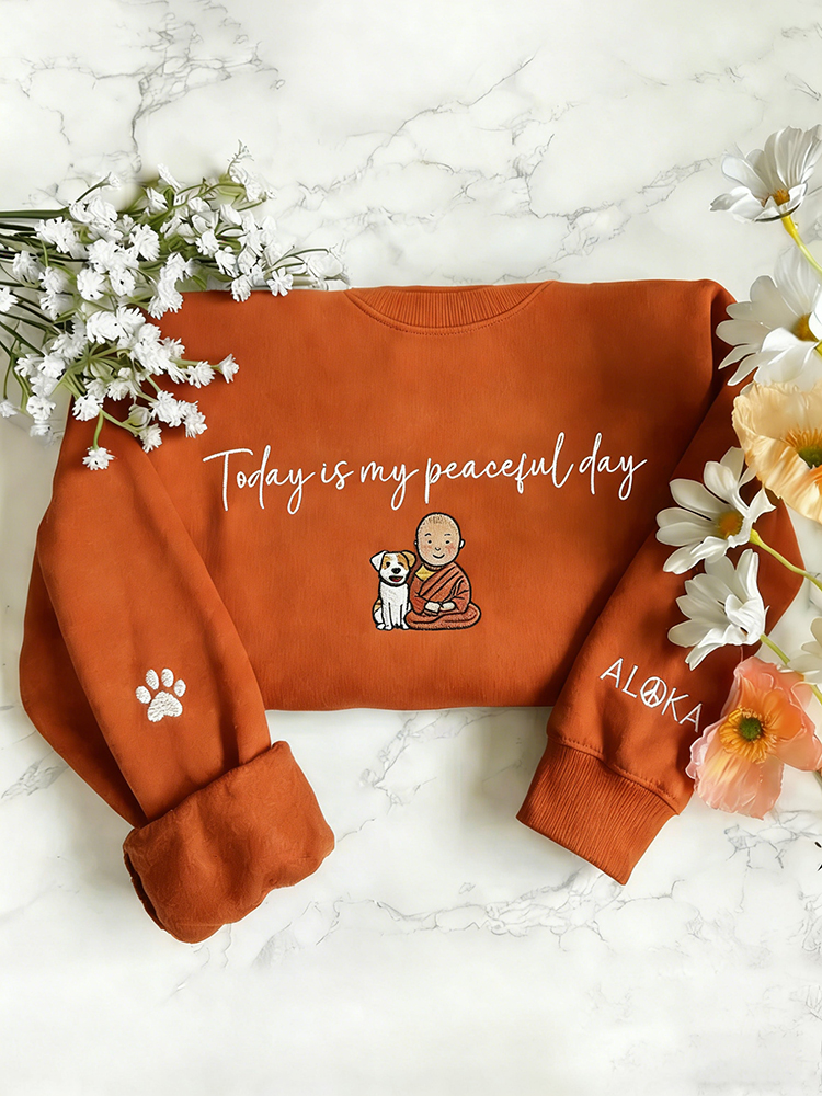 Women's Today Is My Peaceful Day Walk For Peace Art Print Crew Neck Sweatshirt