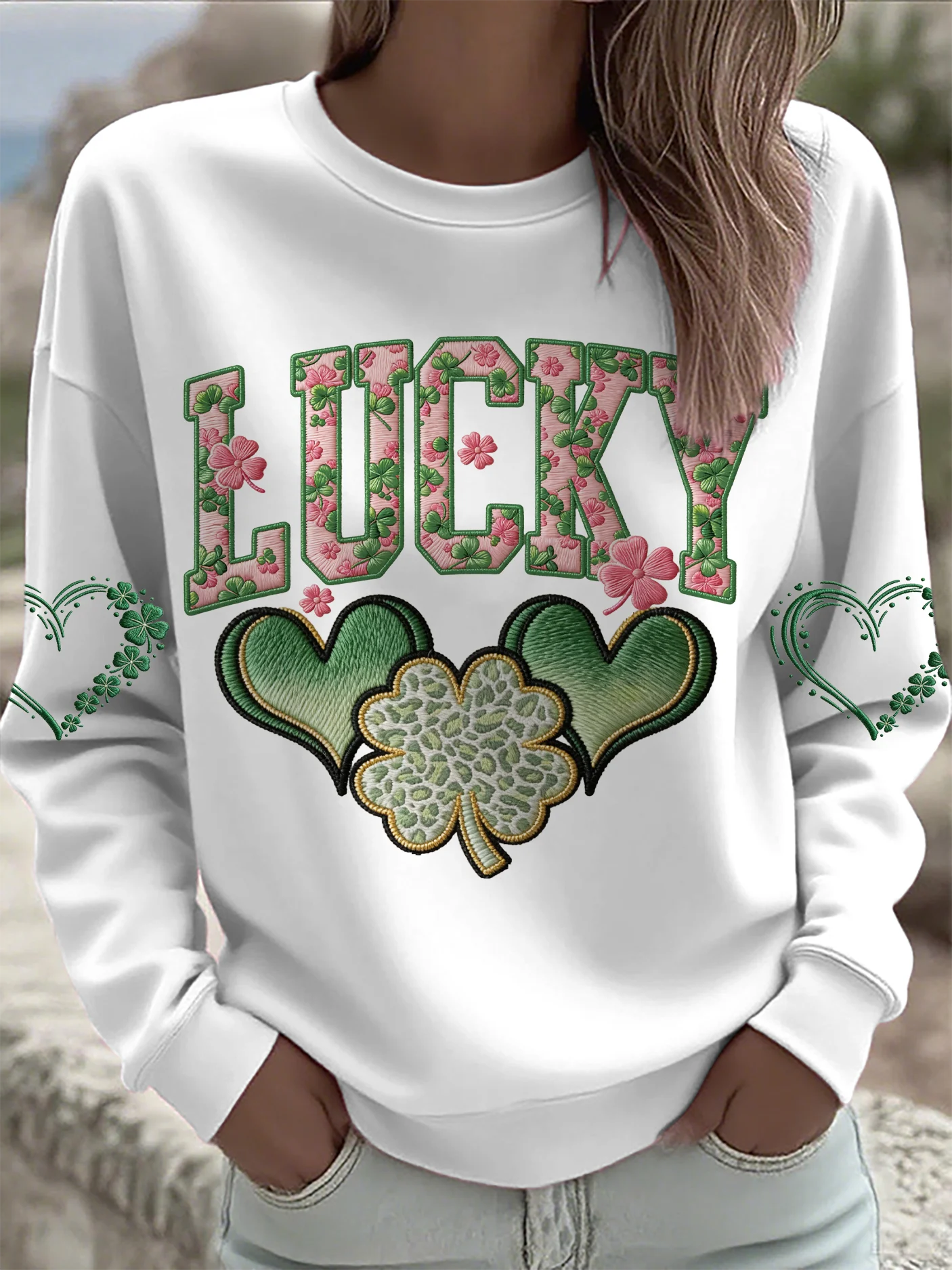 St. Patrick's Lucky Printed Sweatshirt