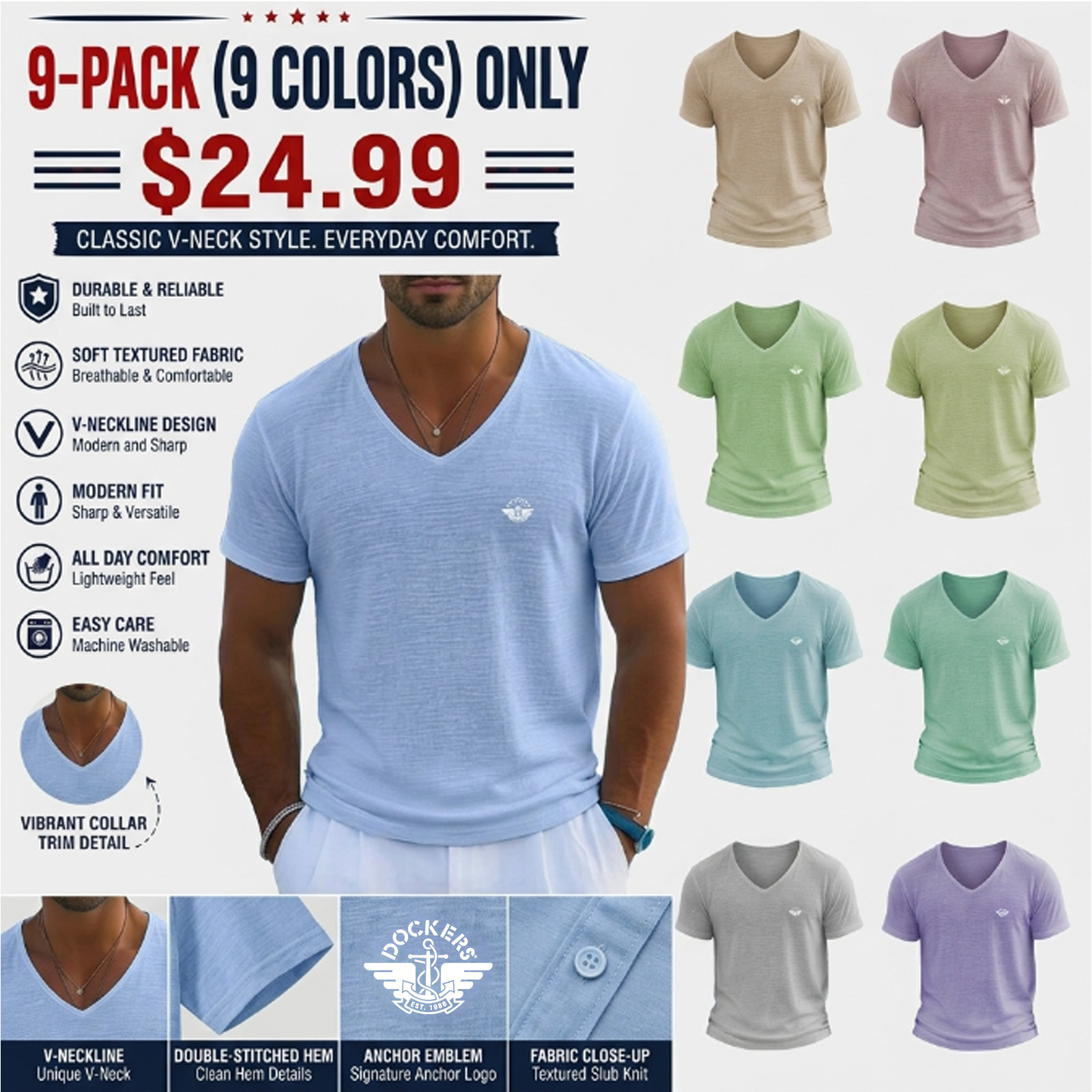 Men's T Shirt Short Sleeve Shirt Tee Top Linen T-Shirt Short Sleeve V