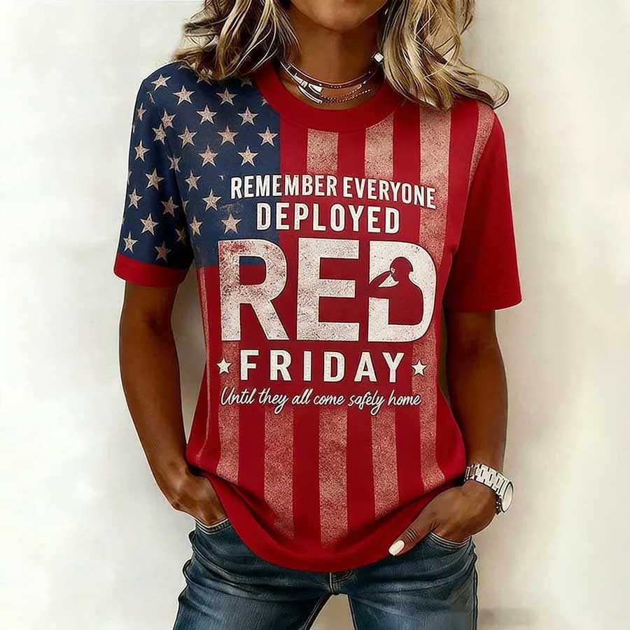 Women's  Red Friday Veteran Print T-Shirt