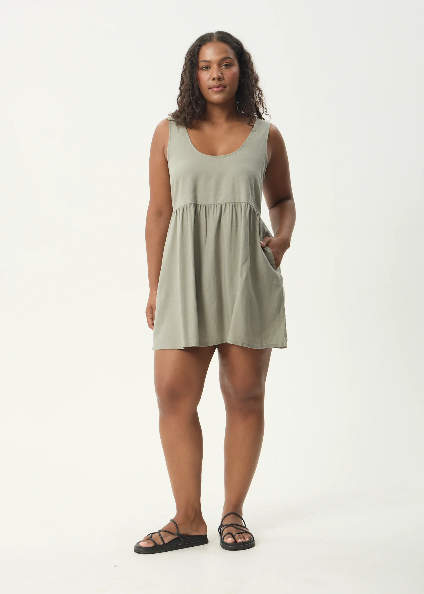 AFENDS Womens Jesse - Mini Dress - Olive