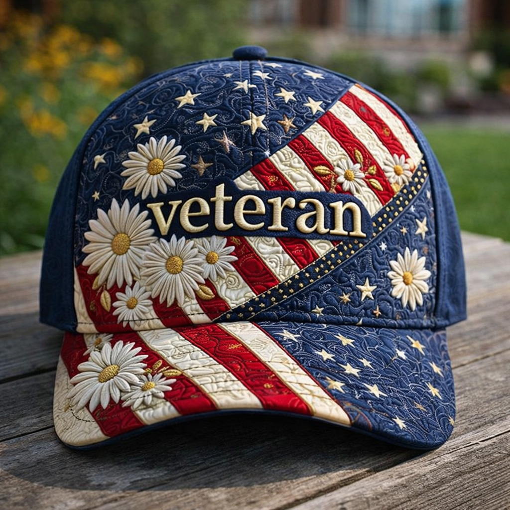 Retro Veteran Art Print Casual Hat