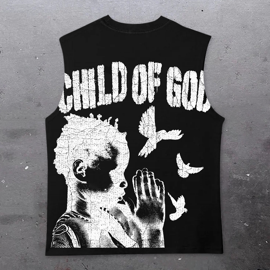 Child of God printed sleeveless vest T-shirt