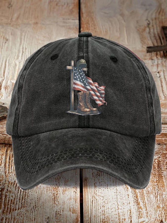 Unisex  Veteran's Faith Flag Print Baseball Cap