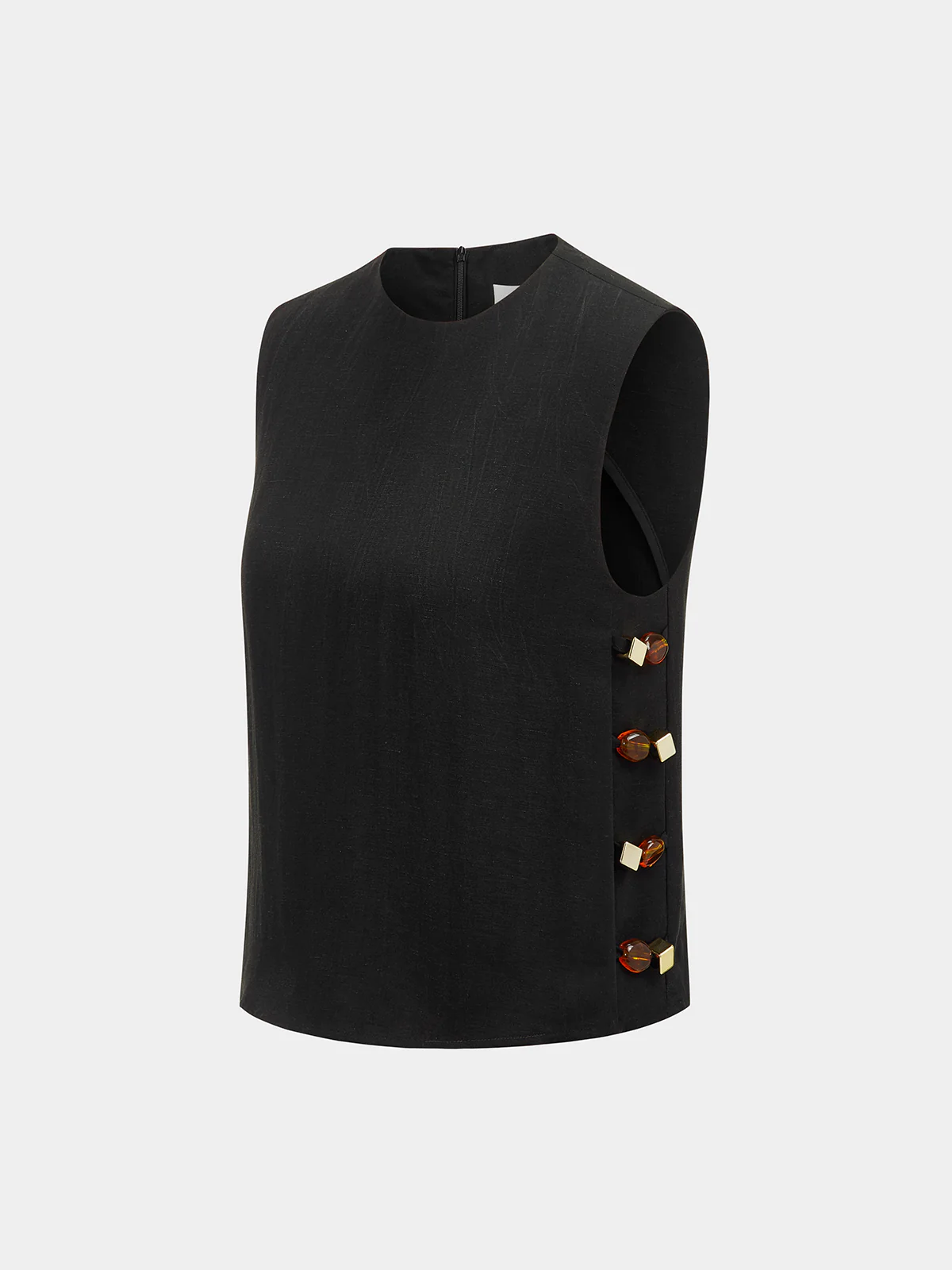 Tortoiseshell Detail Sleeveless Top & Shorts Set