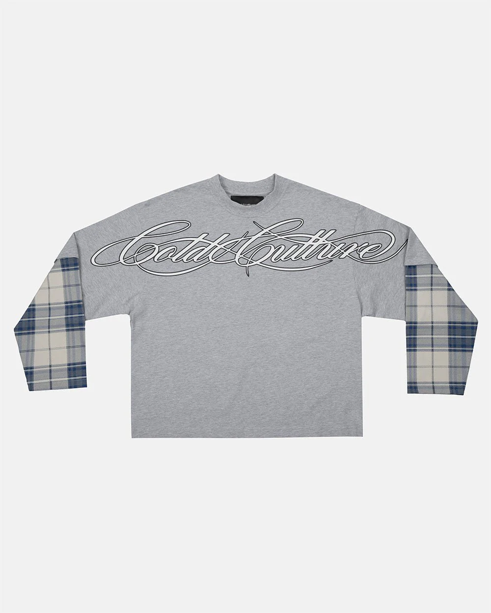 SCRIPT DOUBLE LONGSLEEVE HEATHER GREY