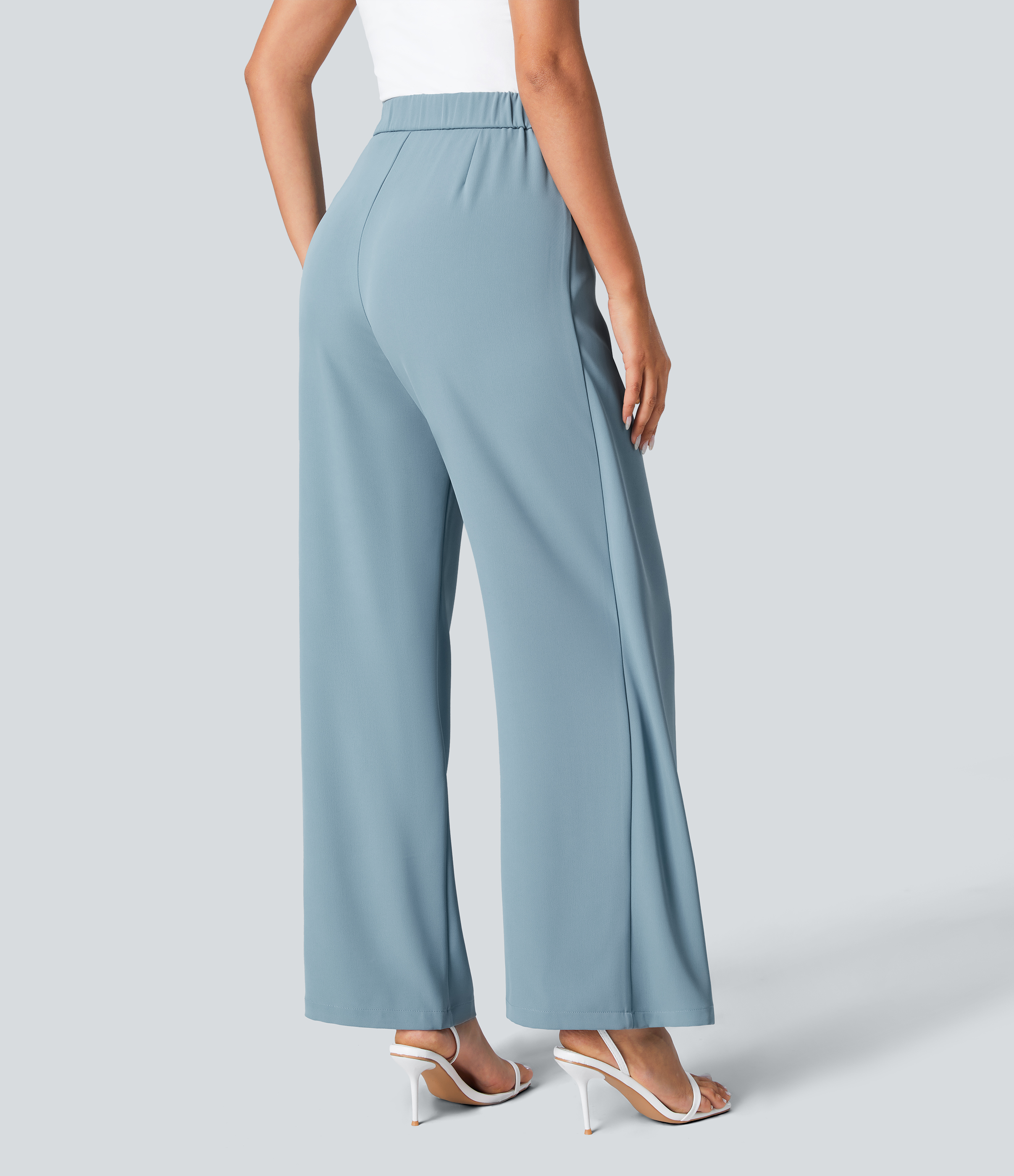 Halara Flex™ High Waisted Tie Side Wide Leg Work Pants