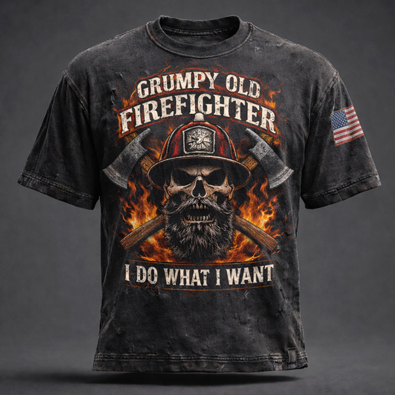 United States Firefighters Art Print Casual Short Sleeve T-shirt