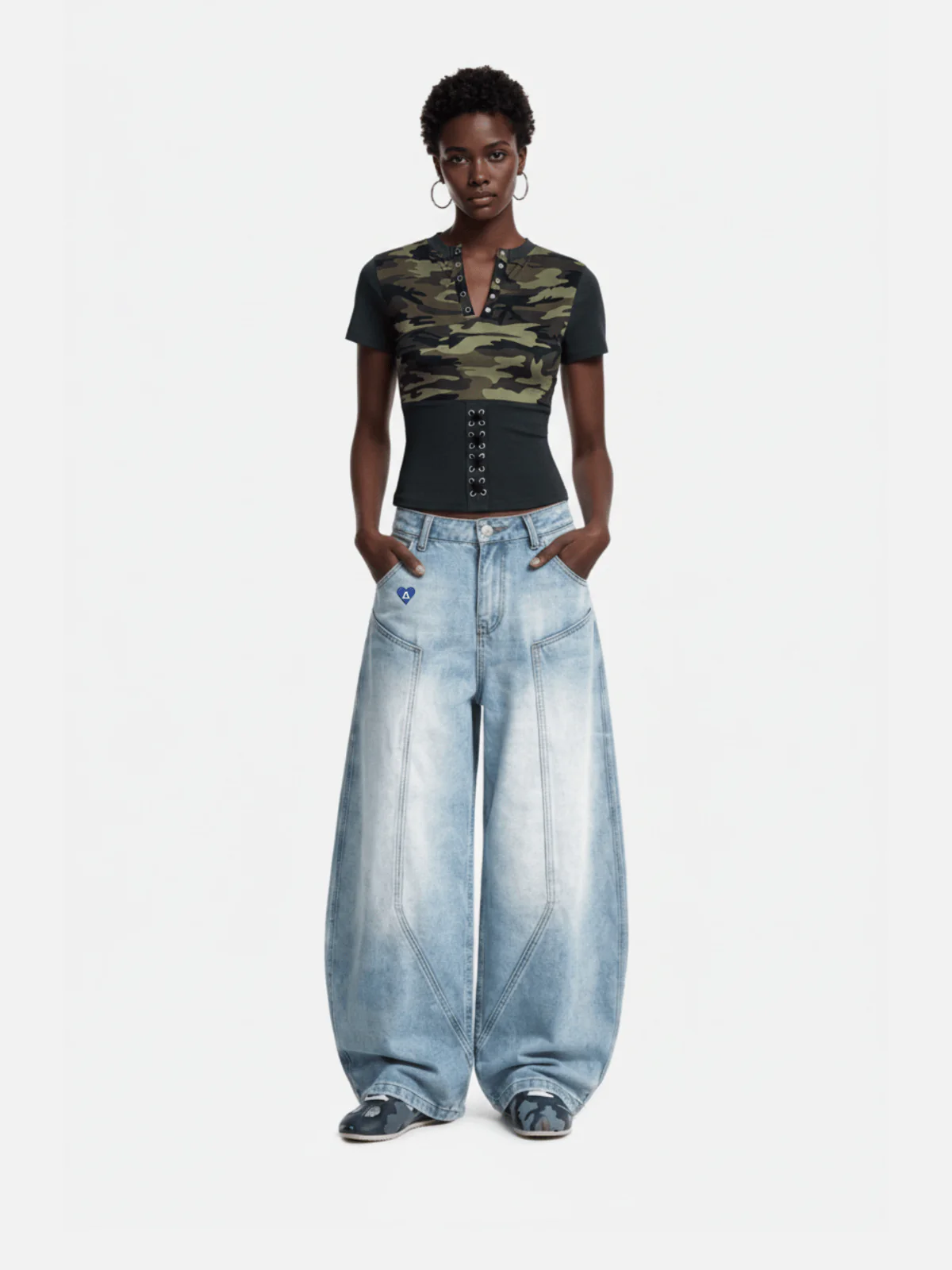 Aelfric Eden Lace-Up Panel Baby Tee