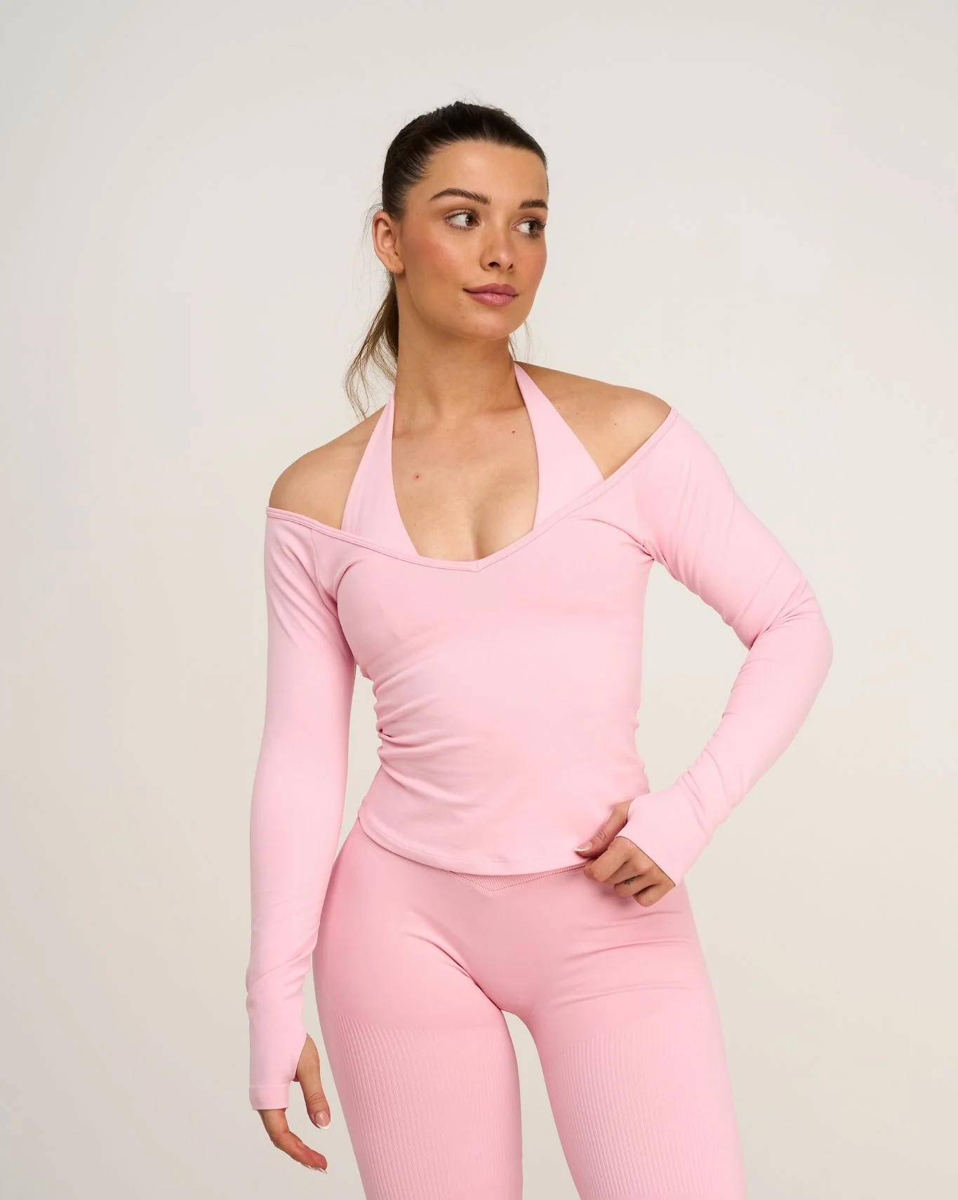Elevate™ Sculpting Seamless V-Neck Top | Cotton Pink