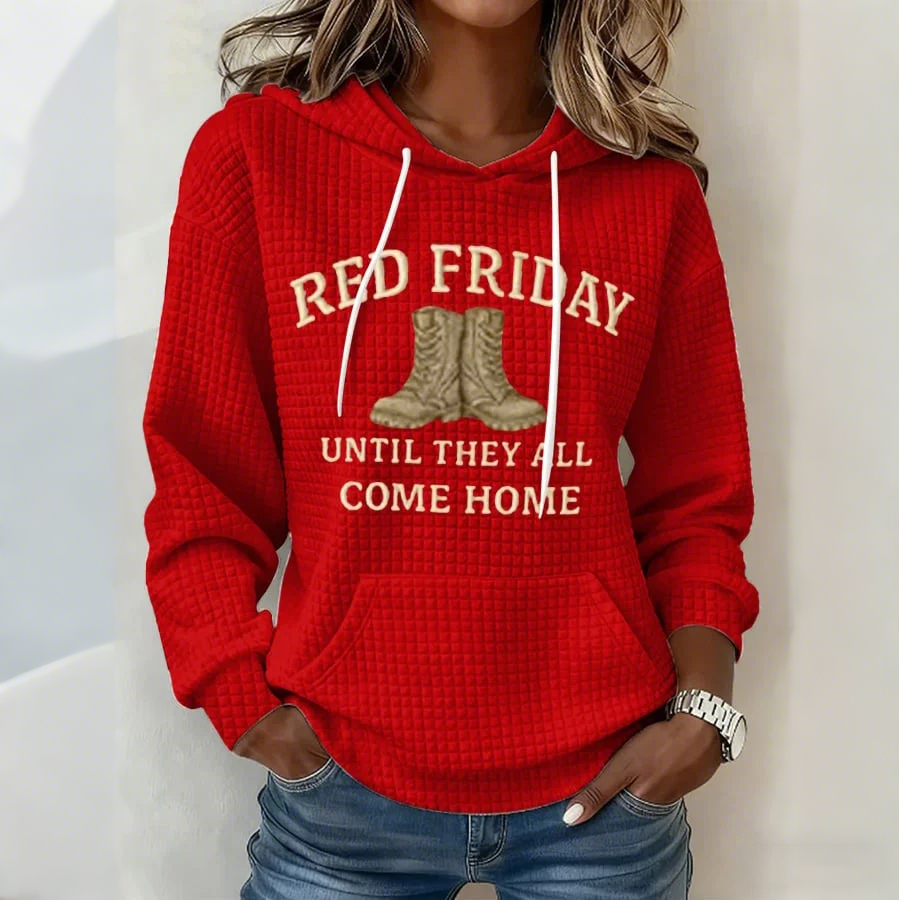 Women's Red Friday Print Hoodie