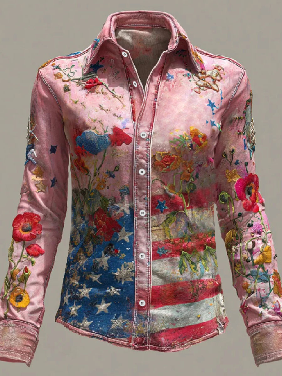 Women's 1776-2026 Printed Casual Shirt