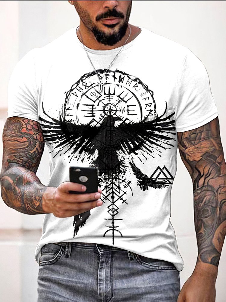 Vintage Viking Eagle Pattern All Over T-Shirt