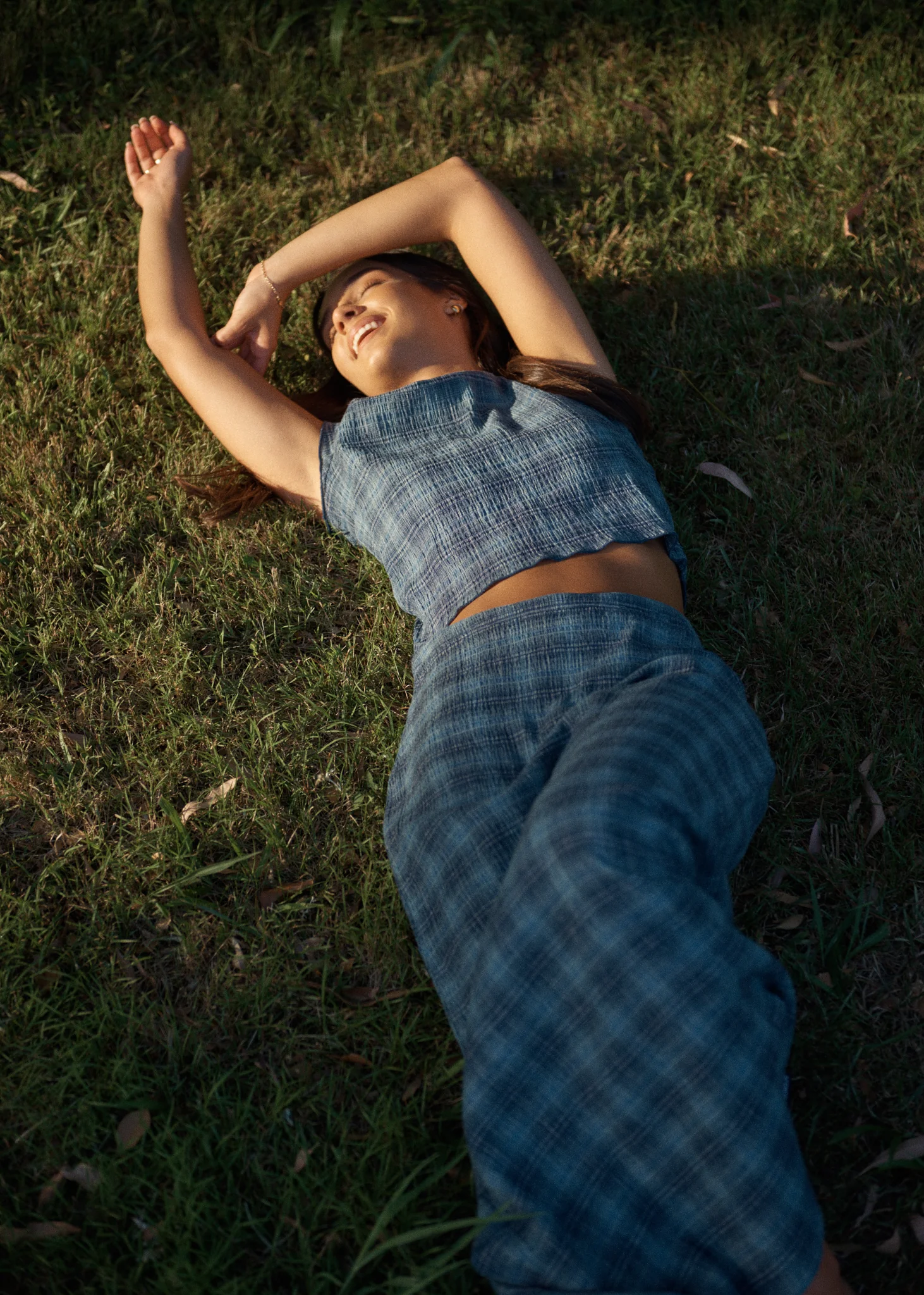 AFENDS Womens Wren - Seersucker Top - Navy Check