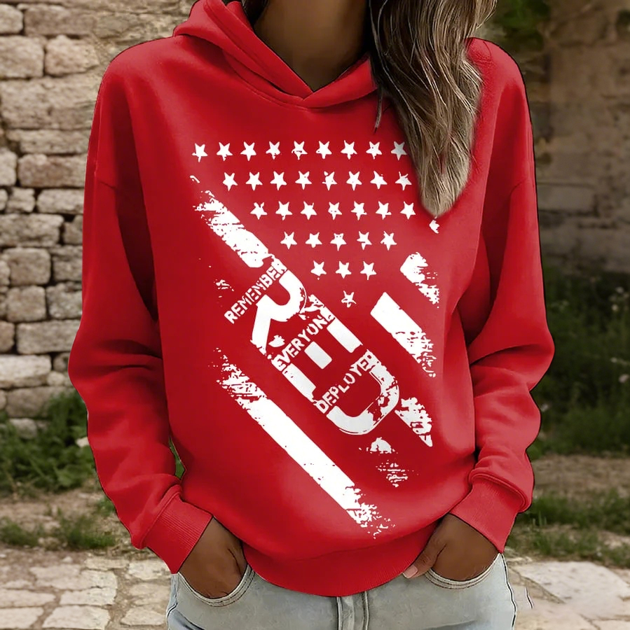 Women's Casual Red Friday Print Sweatshirt