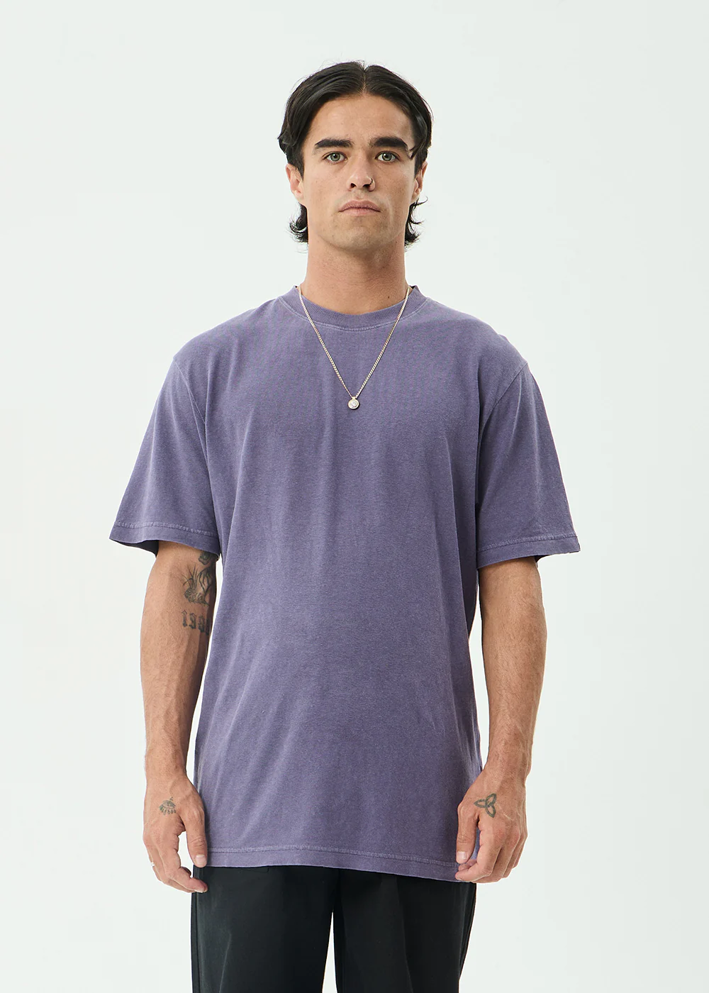 AFENDS Mens Classic - Retro Tee - Vintage Aubergine