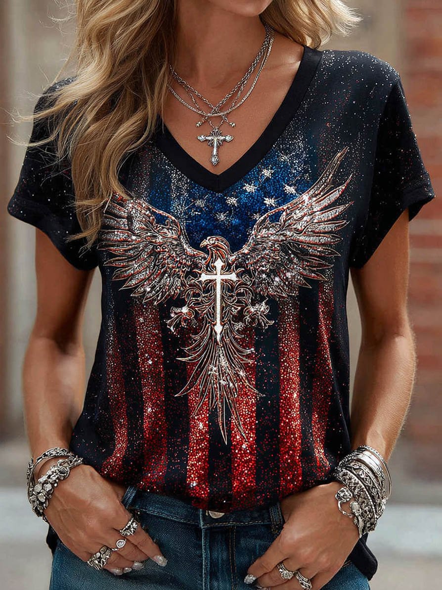 Women's Vintage Faith American Founding 250th Anniversary Short-Sleeved T-Shirt