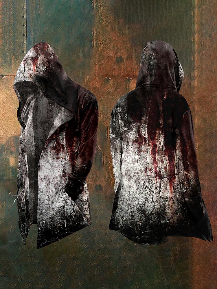 Men's Spooky Halloween Blood Stains Art Hooded Jacket