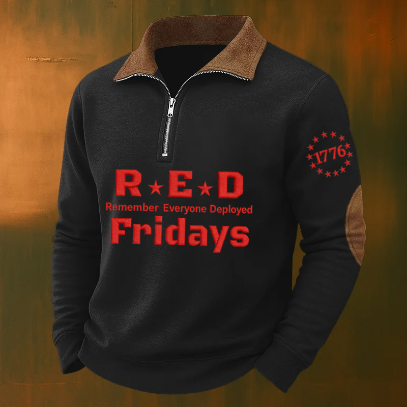 Men's Red Friday Veteran Casual Zipper Sweatshirt
