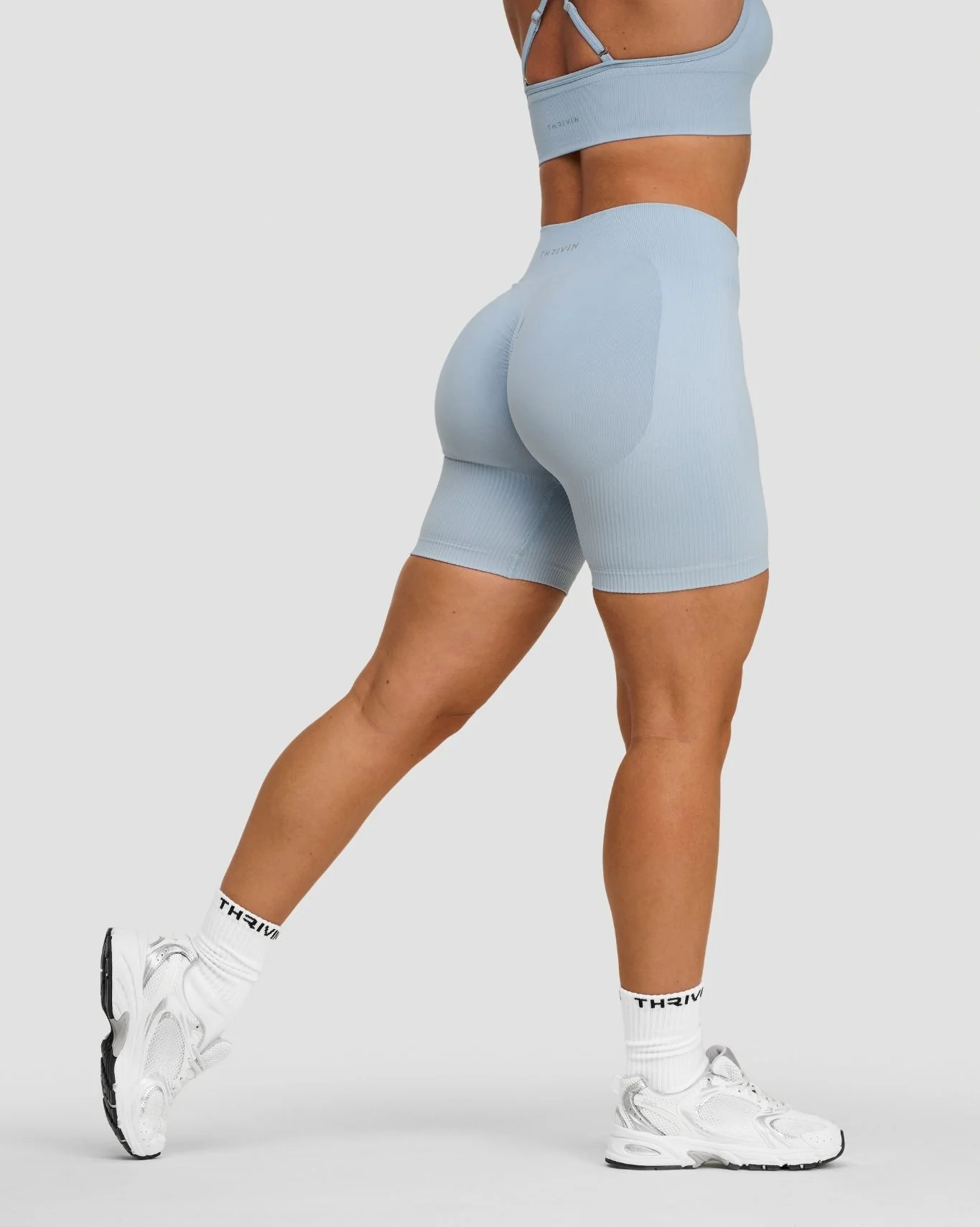 Elevate™ Sculpting Mid Waist Scrunch Shorts | Blue Haze