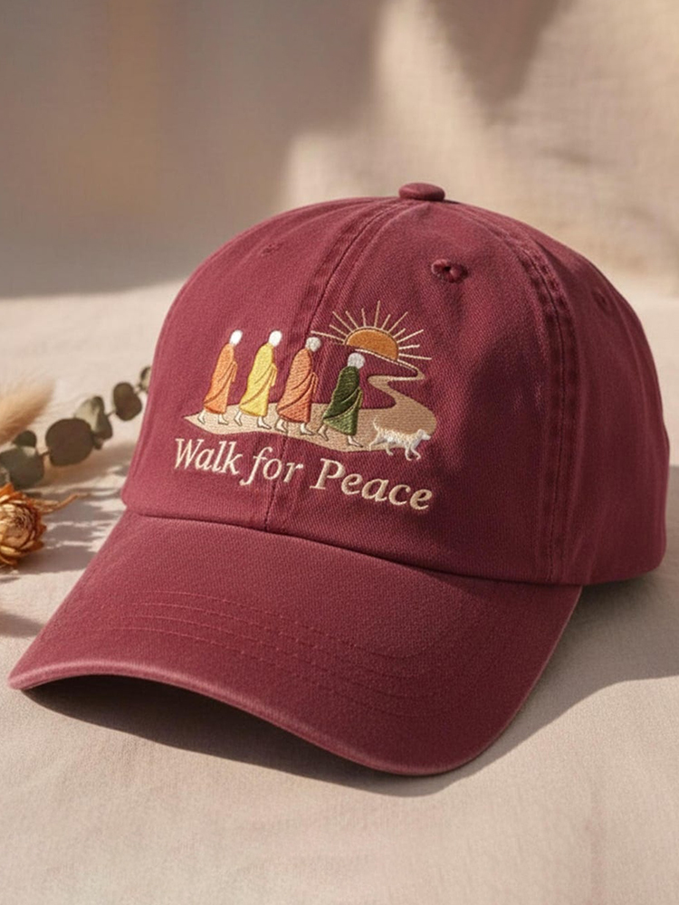 Unisex Walk For Peace Monks With Aloka Dog Art Baseball Cap