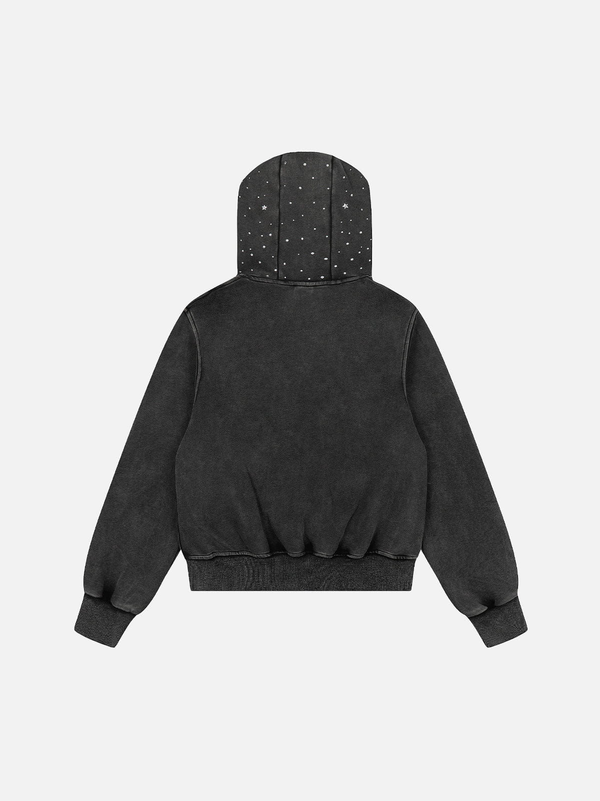 Aelfric Eden Cropped Rhinestone Star Zip Up Hoodie