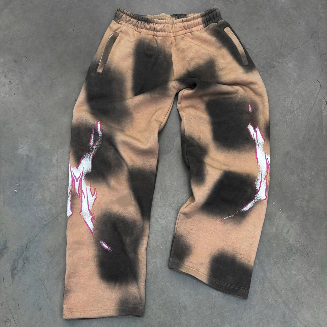 Color Block Printed Pocket Sweatshirt Pants