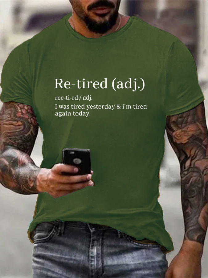 Re-tired Pattern  100% Cotton T-Shirt